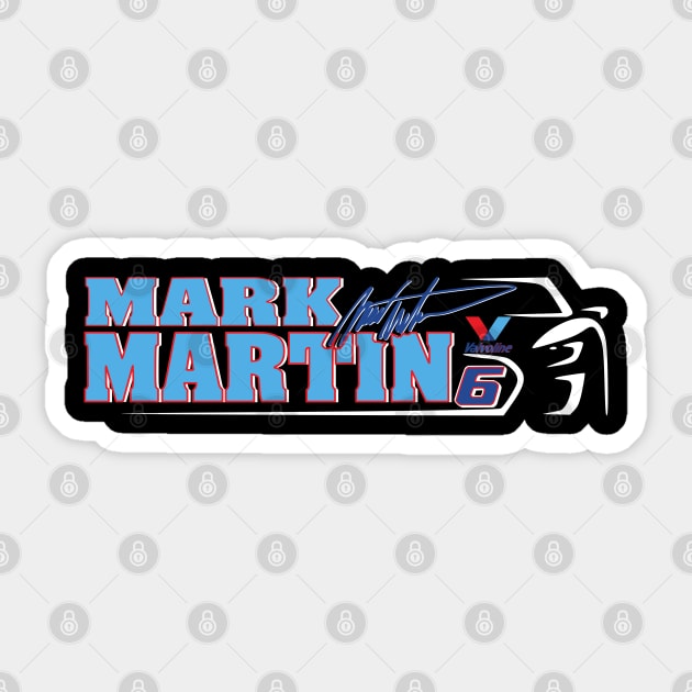 #6 Mark Martin Fan Sticker by Lifeline/BoneheadZ Apparel